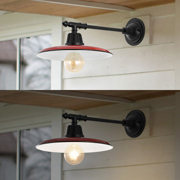 Bonner 12" Farmhouse Industrial Indoor/Outdoor Iron LED Victorian Arm Outdoor Sconce
